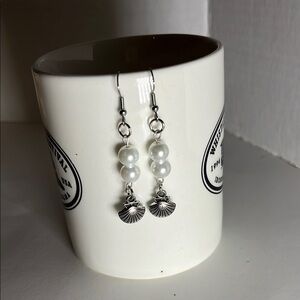 Elegant Silver Shell Earrings